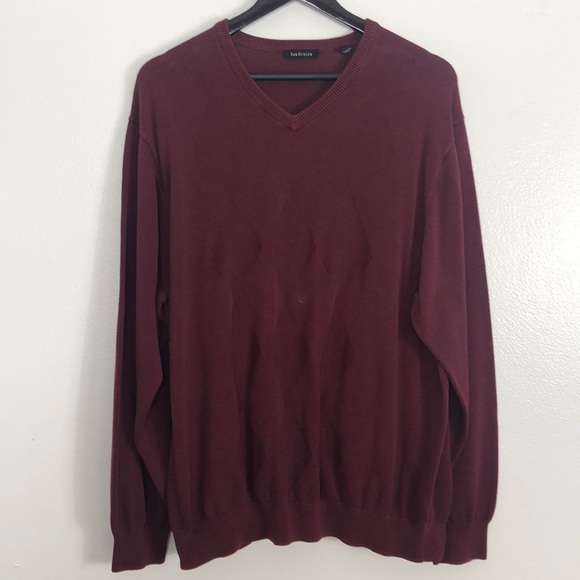 Van Heusen Other - Van Heusen Burgundy V-neck sweater extra large